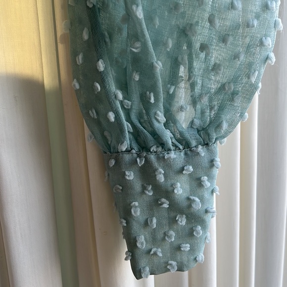 ZARA - size small - blue statement blouse with little Pom-Pom like pieces - Picture 3 of 5